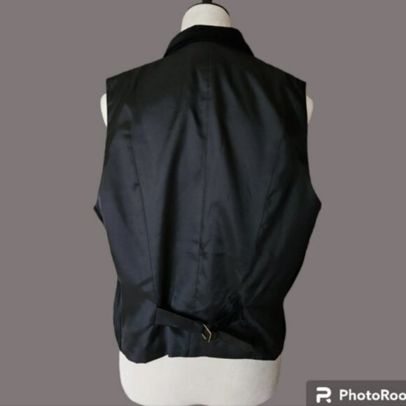 Chaps Black Velvet Tailored Vest size XL - Picture 3 of 6